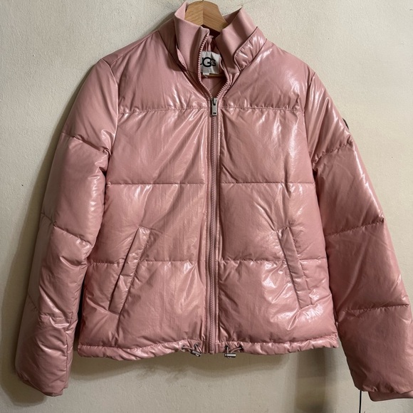 UGG Jackets & Blazers - UGG Pink Quilted Puffer Jacket with High Collar Size S NWT